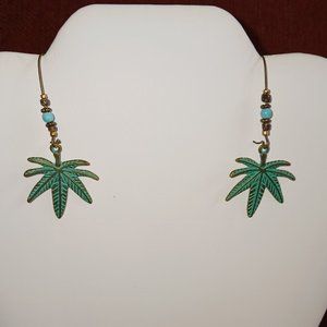 Boho Weed beaded Earrings